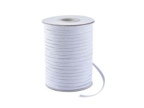 Guma płaska pleciona 5 mm biała