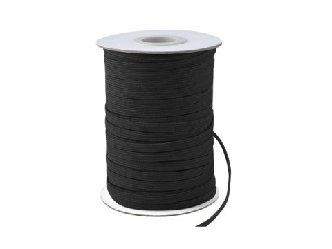 Guma płaska pleciona 5 mm czarna