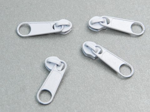 Suwak nonlock #3 metalowy biały - 100 szt